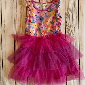 MJ floral tule tiered dress